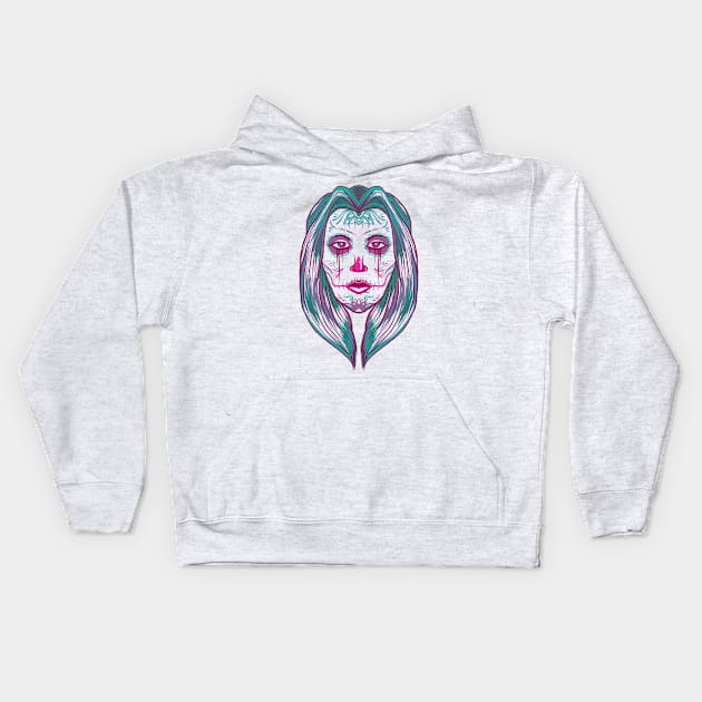 muerte girl Kids Hoodie by Luckyart11